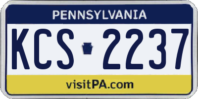 PA license plate KCS2237