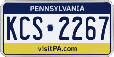 PA license plate KCS2267