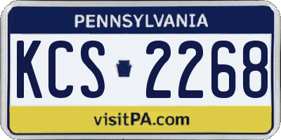 PA license plate KCS2268