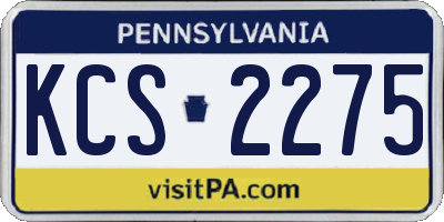 PA license plate KCS2275