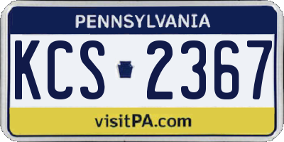 PA license plate KCS2367