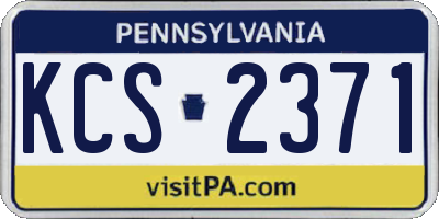 PA license plate KCS2371