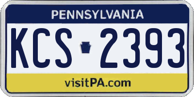 PA license plate KCS2393