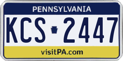 PA license plate KCS2447