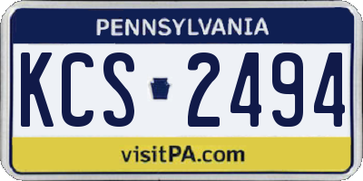 PA license plate KCS2494