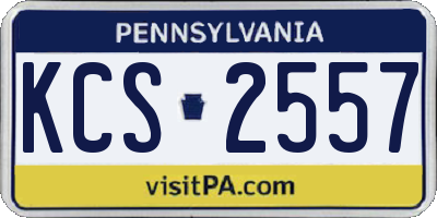PA license plate KCS2557