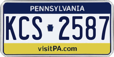 PA license plate KCS2587