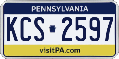 PA license plate KCS2597