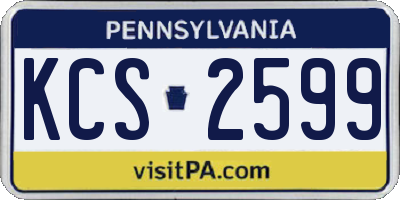 PA license plate KCS2599