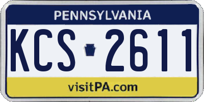 PA license plate KCS2611