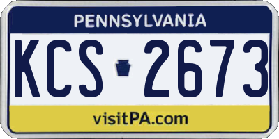PA license plate KCS2673