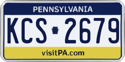 PA license plate KCS2679