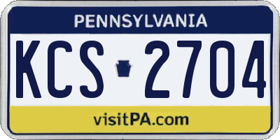 PA license plate KCS2704
