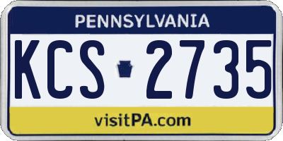 PA license plate KCS2735