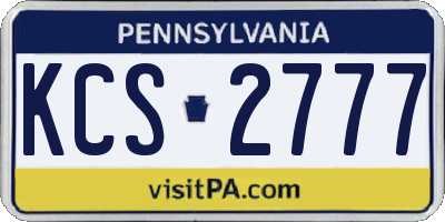 PA license plate KCS2777