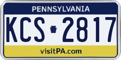 PA license plate KCS2817