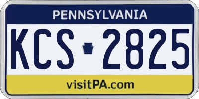PA license plate KCS2825