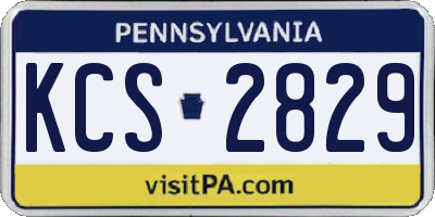 PA license plate KCS2829