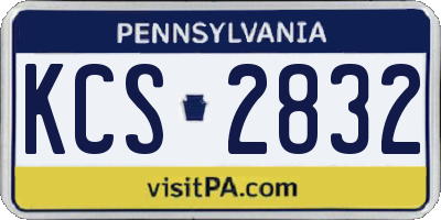 PA license plate KCS2832