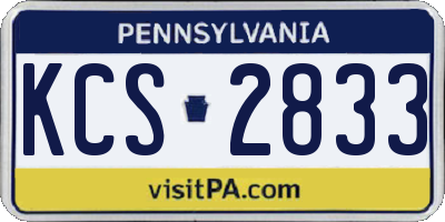 PA license plate KCS2833