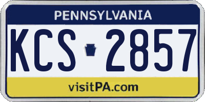PA license plate KCS2857