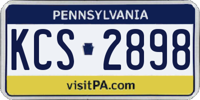 PA license plate KCS2898