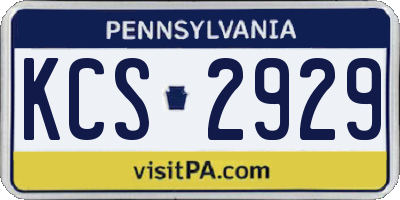 PA license plate KCS2929