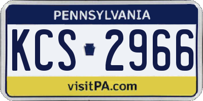 PA license plate KCS2966