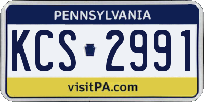 PA license plate KCS2991