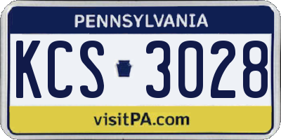 PA license plate KCS3028