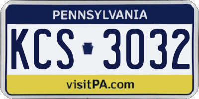PA license plate KCS3032