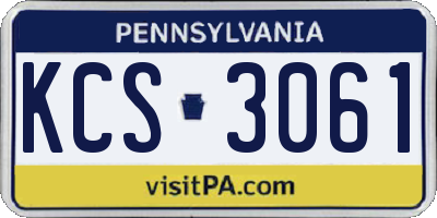 PA license plate KCS3061