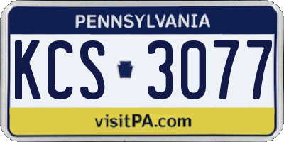 PA license plate KCS3077
