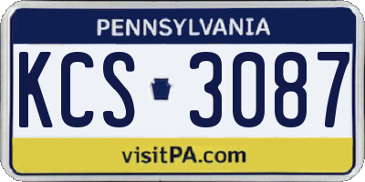PA license plate KCS3087