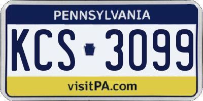 PA license plate KCS3099