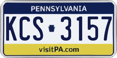 PA license plate KCS3157