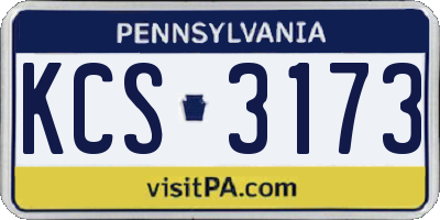 PA license plate KCS3173