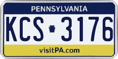 PA license plate KCS3176