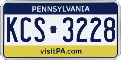 PA license plate KCS3228