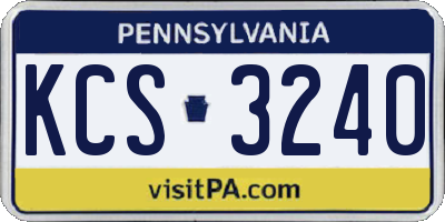 PA license plate KCS3240