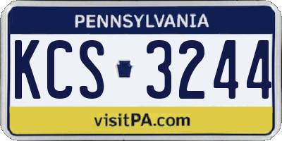 PA license plate KCS3244