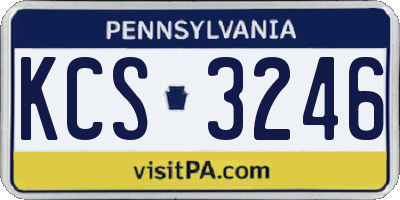 PA license plate KCS3246