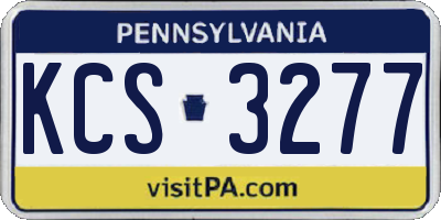 PA license plate KCS3277