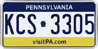 PA license plate KCS3305