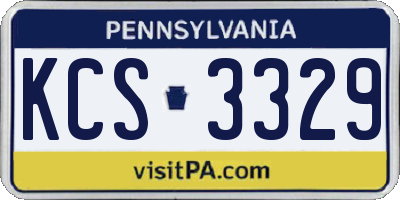 PA license plate KCS3329