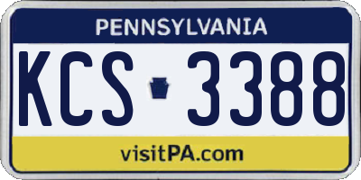 PA license plate KCS3388