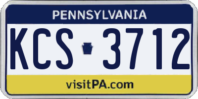 PA license plate KCS3712
