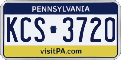 PA license plate KCS3720