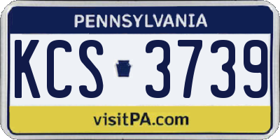 PA license plate KCS3739