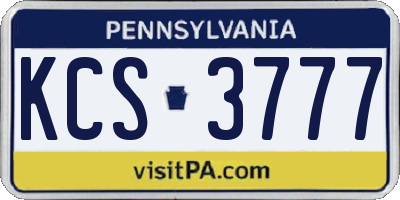 PA license plate KCS3777